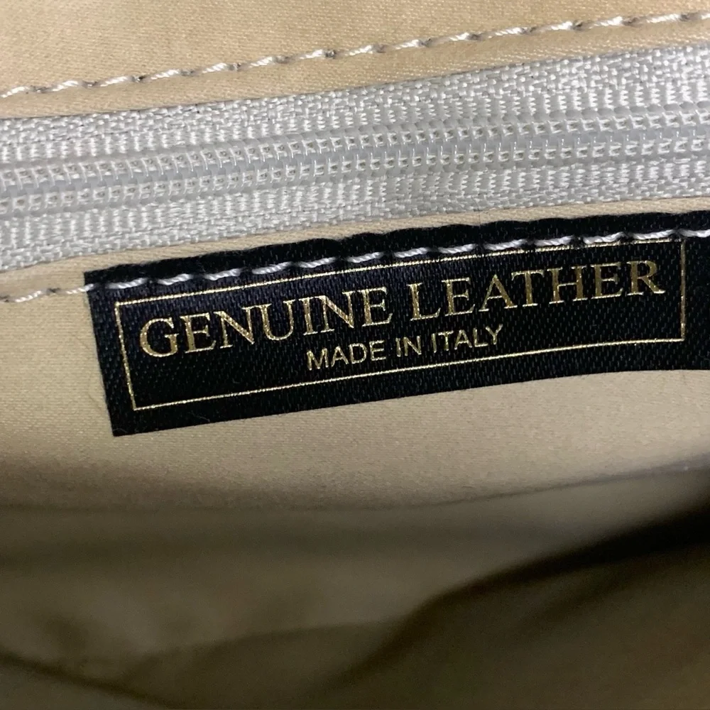 Genuine Italian OSTRITCH Embossed Leather Crossbody Bag Womens Green Purse - Picture 4 of 13